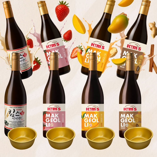 Kim’s Makgeolli Party Pack (8 bottles + 4 bowls)