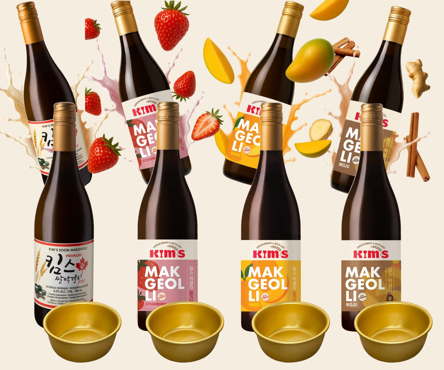 Kim’s Makgeolli Party Pack (8 bottles + 4 bowls)