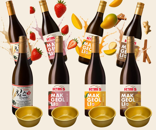 Kim’s Makgeolli Party Pack (8 bottles + 4 bowls)